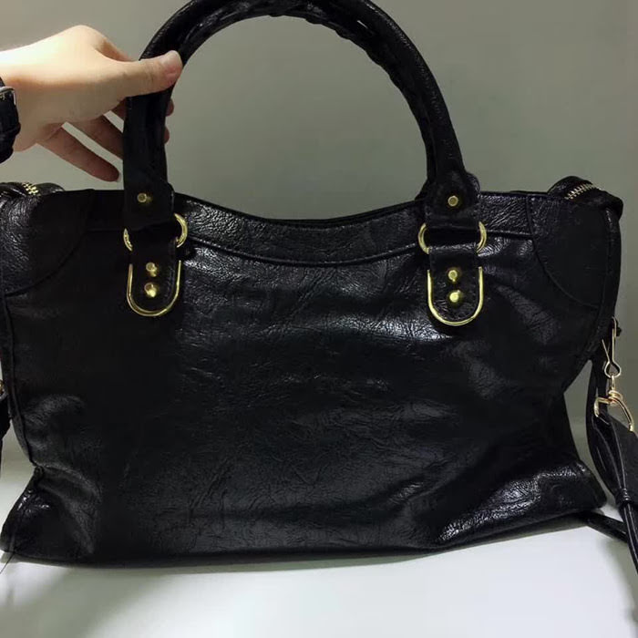BALENCIAG巴黎世家 Balenciaga city S 平金 38cm 限量的爆裂紋羊皮 手提肩背斜挎包  BL1753
